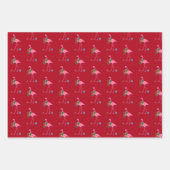 Flamingo Seas und Grüße Weihnachts Wrapping Pap Geschenkpapier Set (Vorderseite 3)