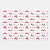 Flamingo Seas und Grüße Weihnachts Wrapping Pap Geschenkpapier Set (Vorderseite)