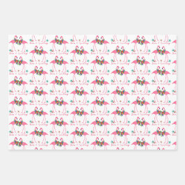 Flamingo Seas und Grüße Weihnachts Wrapping Pap Geschenkpapier Set