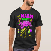 Flamingo Sein Mardi Gras Yall Carnival Jester Hat T-Shirt (Vorderseite)