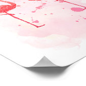 "Flamingo Serenade" Pink Watercolor Flamingo Poster (Ecke)