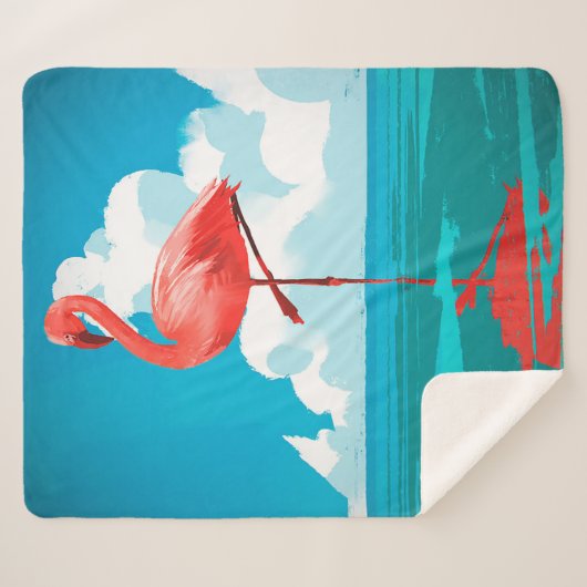 Flamingo Sherpadecke (Vorderseite (Horizontal))