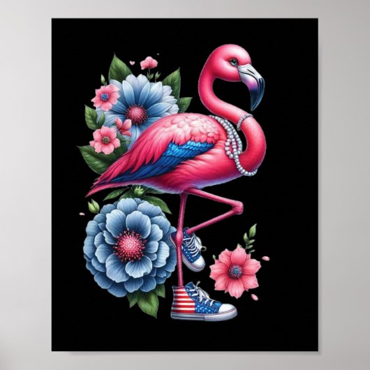 Flamingo Shoes Comma La Kamala Harris 2024 Poster (Vorne)