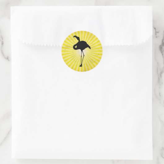 Flamingo-Silhouette Runder Aufkleber (Tasche)