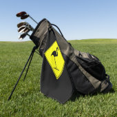 Flamingo-Silhouette-Verkehrsschild Golfhandtuch (Gras)