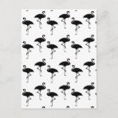 Flamingo Silhouetten Muster Schwarz-weiß Postkarte (Vorderseite)