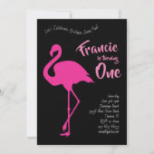 Flamingo Silhouetten Tropical 1. Geburtstag Niedli Einladung (Vorderseite)