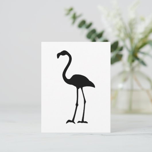 Flamingo Silhoutte Postkarte (Stehend Vorderseite)