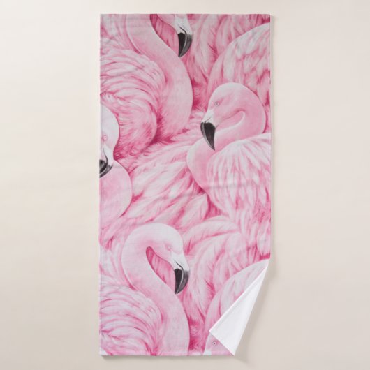 FLAMINGO SIND ÜBERALL BADEHANDTUCH (Badehandtuch)