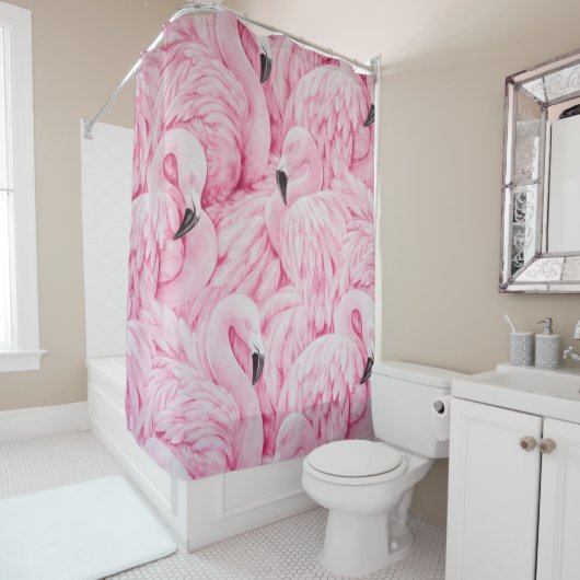 FLAMINGO SIND ÜBERALL DUSCHVORHANG (Beispiel)