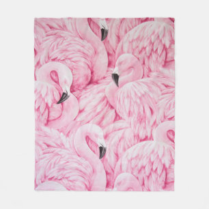 FLAMINGO SIND ÜBERALL FLEECEDECKE