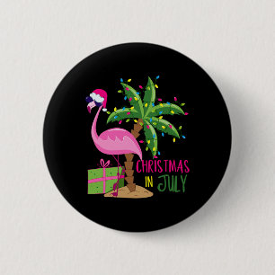 Flamingo-Single Xmas-Strand-tropisches Weihnachten Button