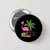 Flamingo-Single Xmas-Strand-tropisches Weihnachten Button (Vorne & Hinten)