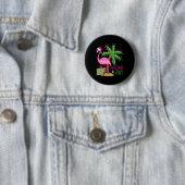 Flamingo-Single Xmas-Strand-tropisches Weihnachten Button (Beispiel)