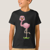 Flamingo Skater Skateboard T-Shirt (Vorderseite)
