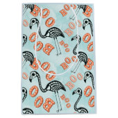 Flamingo-Skelett Boo-Halloweens | Mittlere Geschenktüte (Vorderseite)