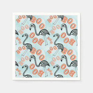 Flamingo-Skelett Boo-Halloweens   Serviette