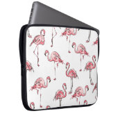 Flamingo Sketch: Tropisches Vintages Muster. Laptopschutzhülle (Vorne Rechts)