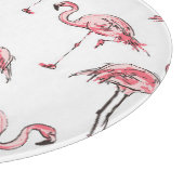 Flamingo Sketch: Tropisches Vintages Muster. Schneidebrett (Ecke)