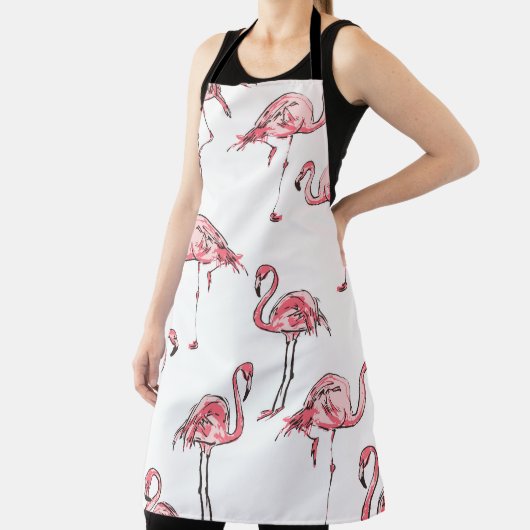 Flamingo Sketch: Tropisches Vintages Muster. Schürze (InSitu)