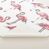 Flamingo Sketch: Tropisches Vintages Muster. Sherpadecke (3/4)