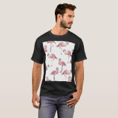Flamingo Sketch: Tropisches Vintages Muster. T-Shirt (Vorne ganz)