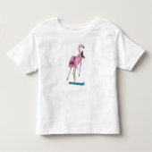 Flamingo Skier Ski Kleinkind T-shirt (Vorderseite)