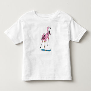 Flamingo Skier Ski Kleinkind T-shirt