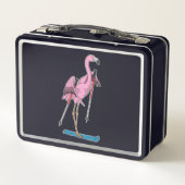 Flamingo Skier Ski Metall Brotdose (Rückseite)