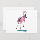 Flamingo Skier Ski Postkarte (Vorne/Hinten)