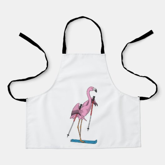 Flamingo Skier Ski Schürze (Vorderseite)