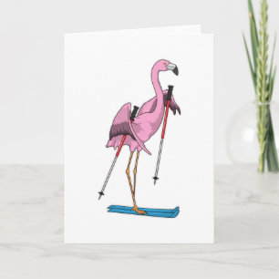 Flamingo Skifahrer Ski Karte