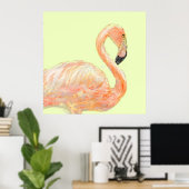 Flamingo-Skizze Poster (Heimbüro)