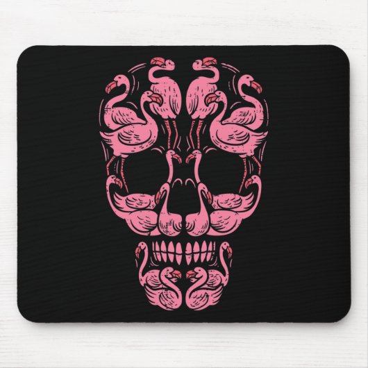 Flamingo Skull Breast Cancer Awareness Halloween W Mousepad (Vorne)