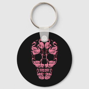 Flamingo Skull Breast Cancer Awareness Halloween W Schlüsselanhänger