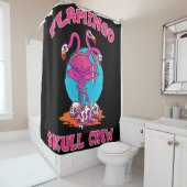 Flamingo Skull Crew Halloween| Flamingo Liebhaber Duschvorhang (Beispiel)