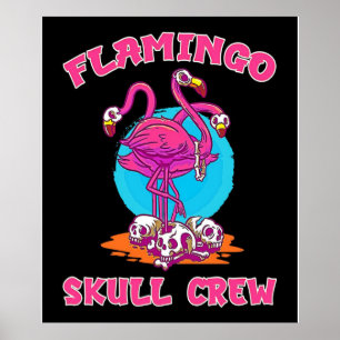 Flamingo Skull Crew Halloween  Flamingo Liebhaber Poster