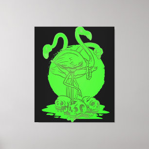 Flamingo Skull Halloween   Geschenk für Flamingo L Leinwanddruck