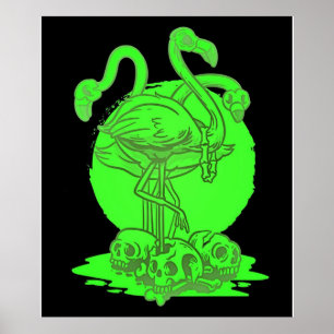 Flamingo Skull Halloween   Geschenk für Flamingo L Poster