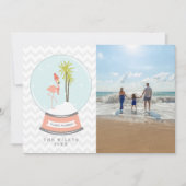 Flamingo Snow Glove Beach Foto Weihnachten (Vorderseite)