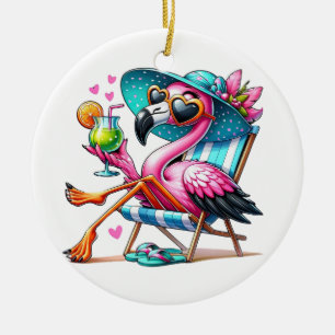 Flamingo Sommer cool Keramik Ornament