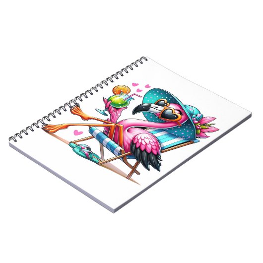 Flamingo Sommer cool Notizblock (Linke Seite)