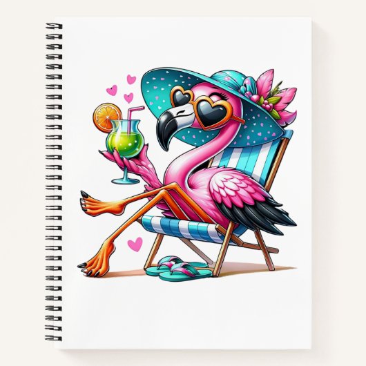 Flamingo Sommer cool Notizblock (Vorderseite)