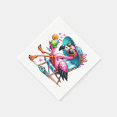 Flamingo Sommer cool Serviette (Ecke)