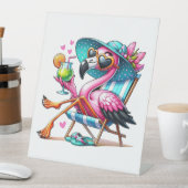 Flamingo Sommer cool Sockelschild (In Situ)