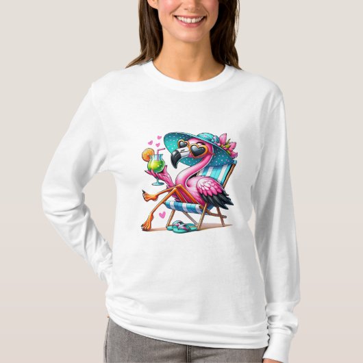 Flamingo Sommer cool T-Shirt (Vorderseite)