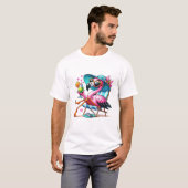 Flamingo Sommer cool T-Shirt (Vorne ganz)