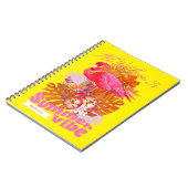 Flamingo Sommer Gelb Notizblock (Linke Seite)