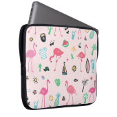 Flamingo Sommer: Lebhaftes Vogelmuster Laptopschutzhülle (Vorne Rechts)