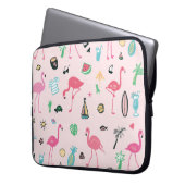 Flamingo Sommer: Lebhaftes Vogelmuster Laptopschutzhülle (Vorderseite Links)